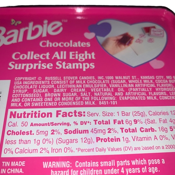 Barbie Russell Stover Pink Checkered Tin - Picture 8 of 10